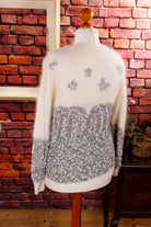 Angora Pullover weiß grau