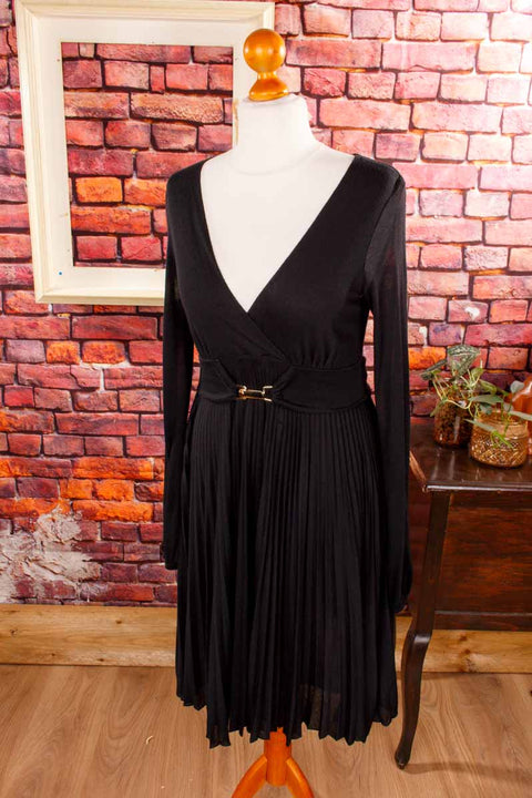 leichtes Plisseekleid schwarz