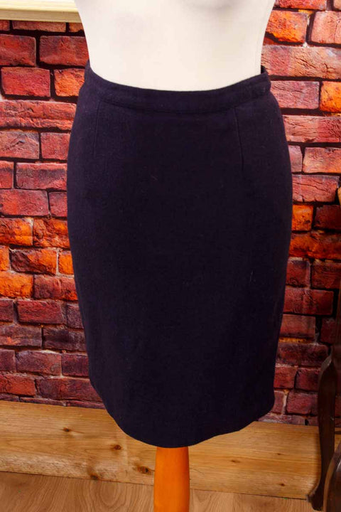 Wolle Bleistiftrock blau