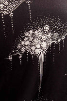 70s Disco Bluse schwarz Megakragen
