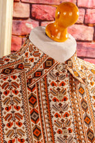 70s Disco Bluse braun Muster