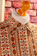 70s Disco Bluse braun Muster