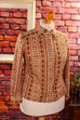 70s Disco Bluse braun Muster