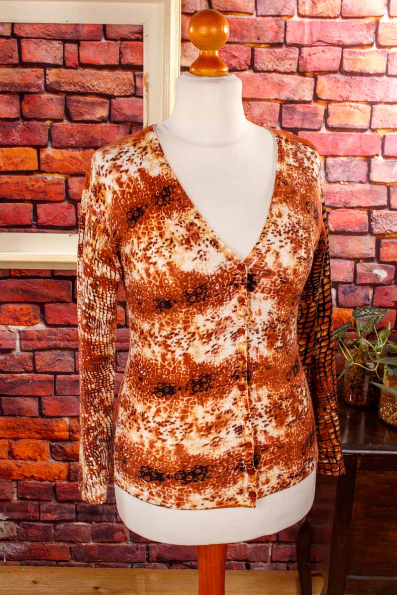 Merino Wollstrickjacke Leomuster