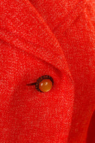60s Wollmantel rot meliert