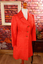 60s Wollmantel rot meliert