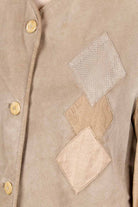 Landhaus Lederjacke mit Leinen