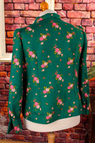 70s Bluse grün Megakragen