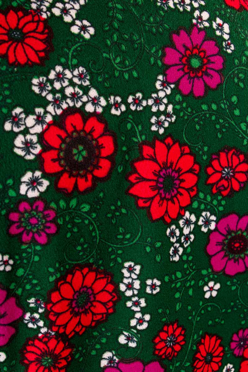 70s Bluse Top grün pink