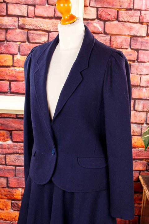 Wolle Blazer marineblau
