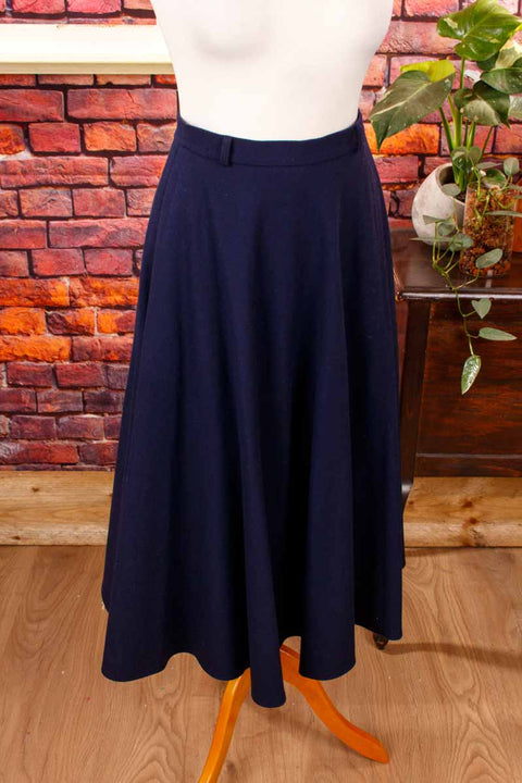 schwingender Wolle Rock marineblau