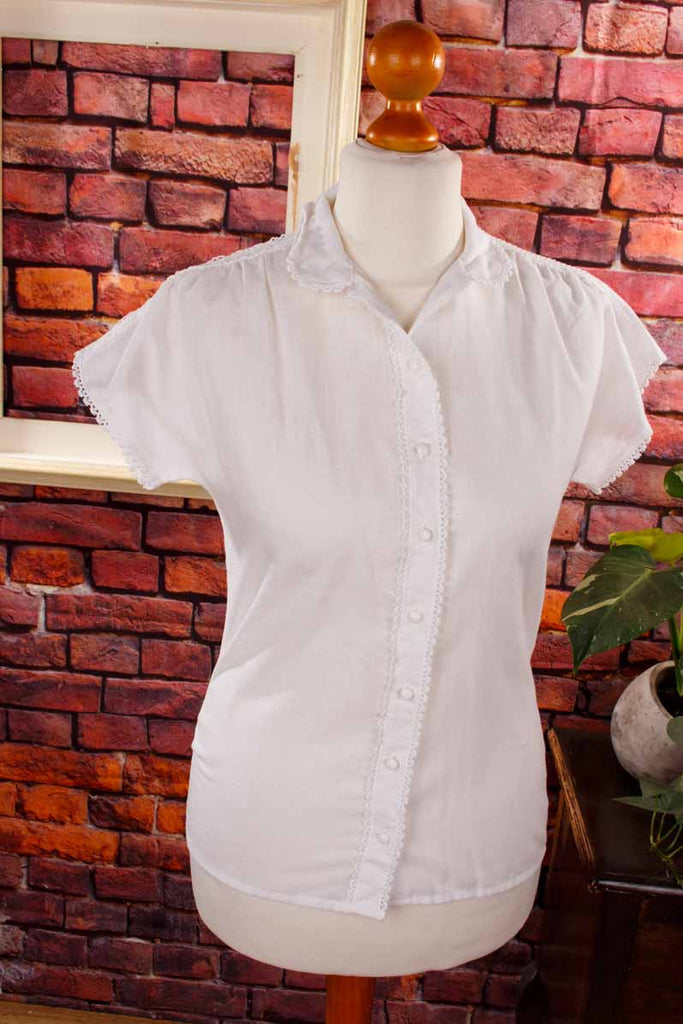 Boho Bluse weiß + Spitze