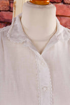 Boho Bluse weiß + Spitze