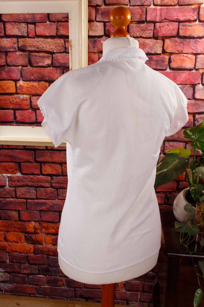 Boho Bluse weiß + Spitze