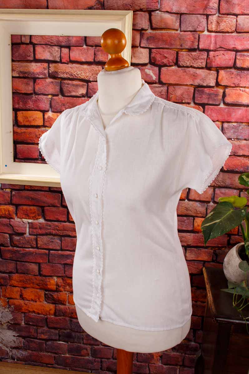 Boho Bluse weiß + Spitze