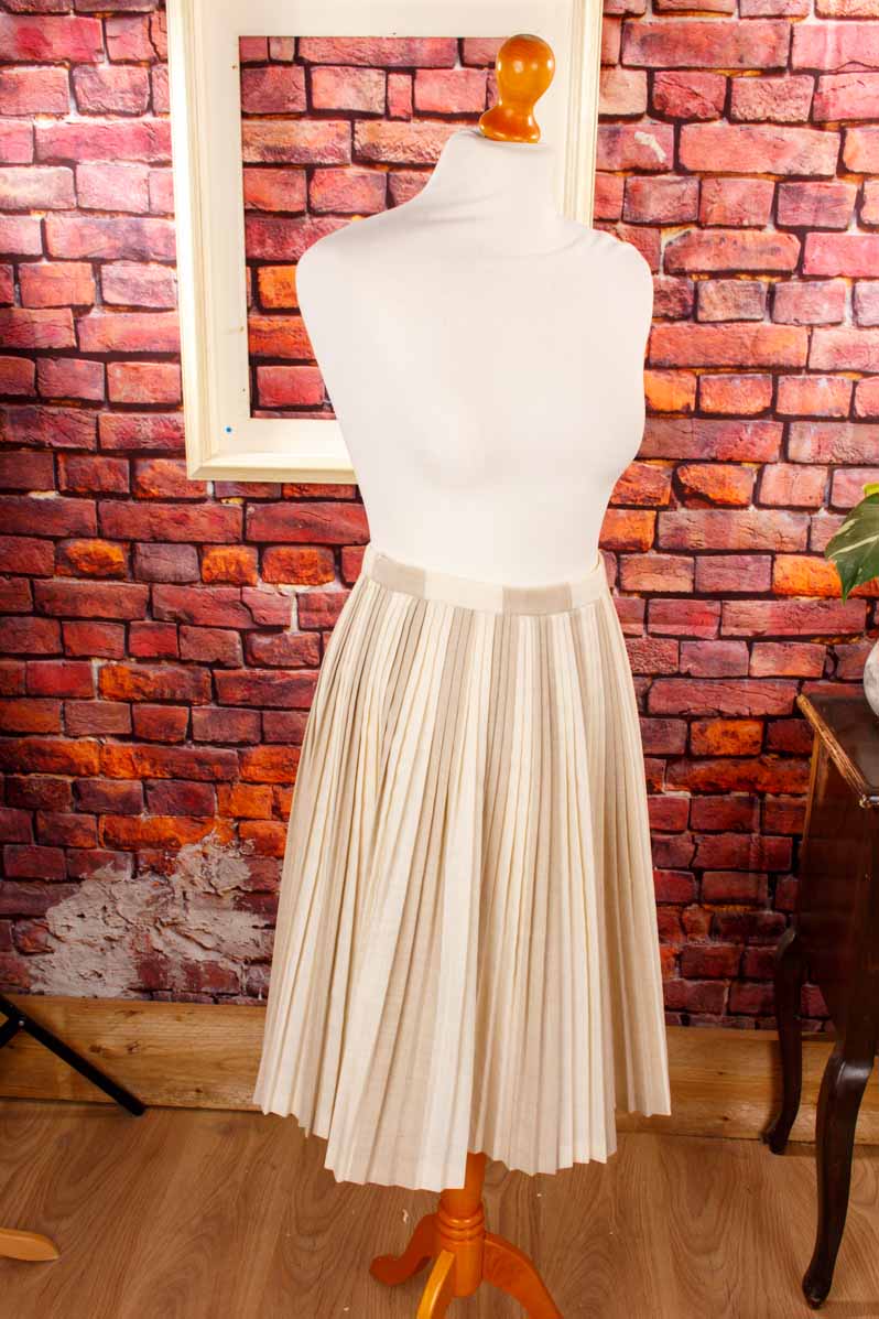 Plisseerock beige Streifen