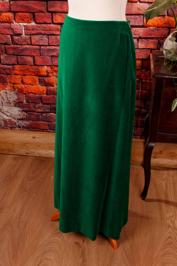 Boho Samtrock smaragdgrün