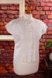 50s Baumwollbluse weiß Lochspitze