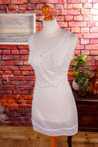 Perlon Unterkleid weiß Spitze