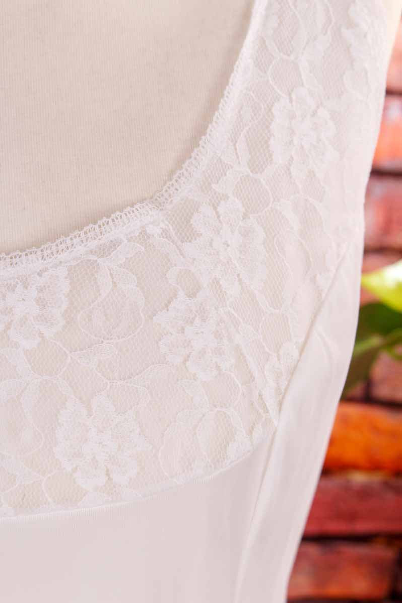 Nylon Unterkleid weiß Spitze