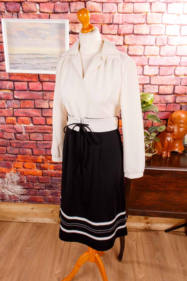 70er Kleid schwarz-weiß