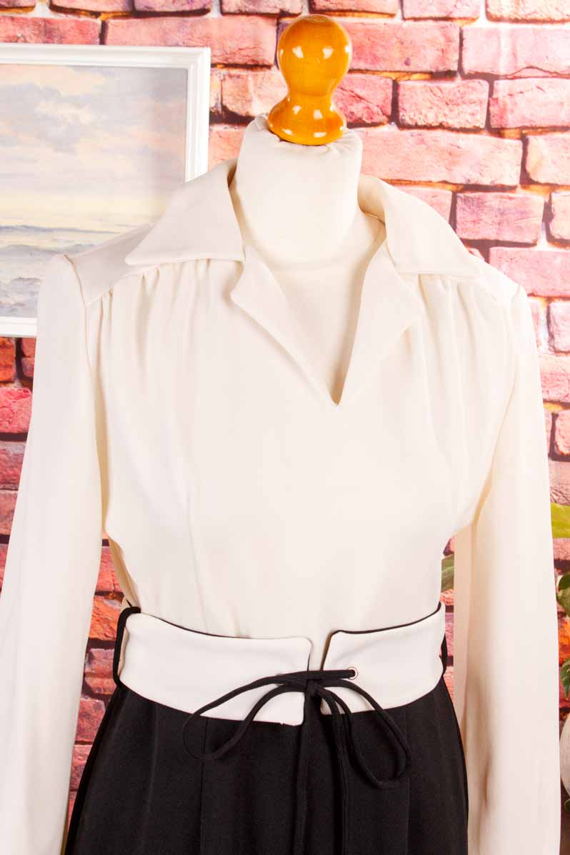 70er Kleid schwarz-weiß