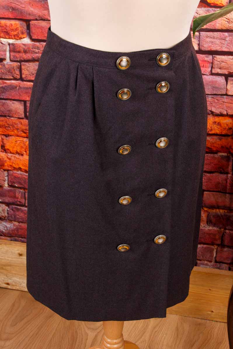 Extravaganter Wollrock grau