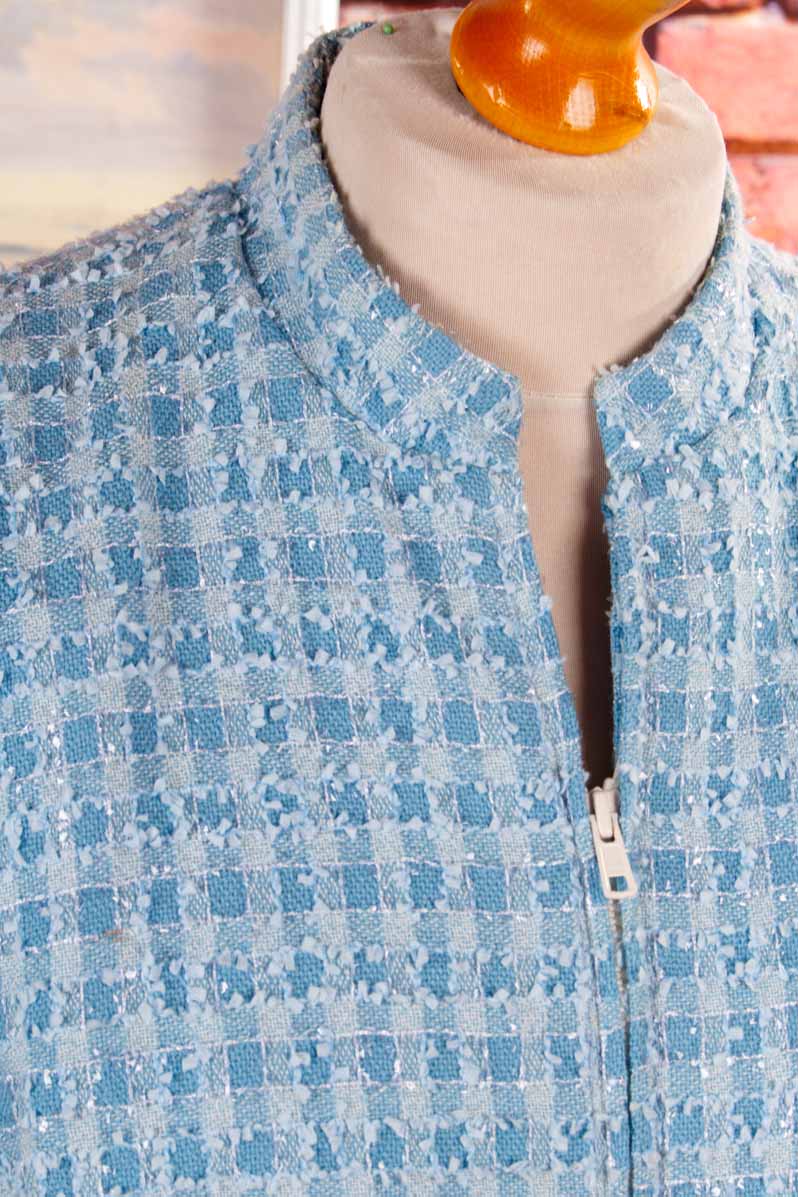 Kostümjacke blau Glitzer