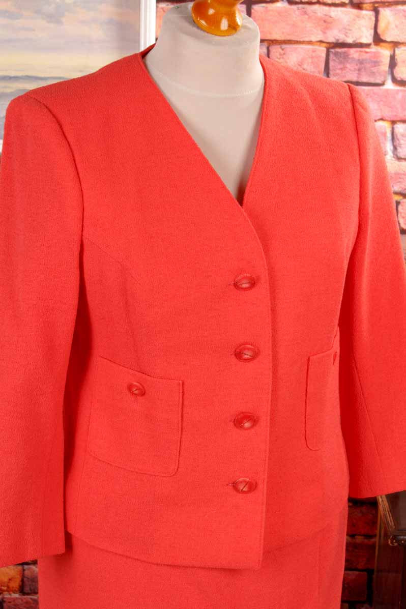 Vintage Wolle Kostüm apricot