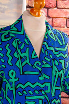 90s Viskose Hemdbluse abstrakt