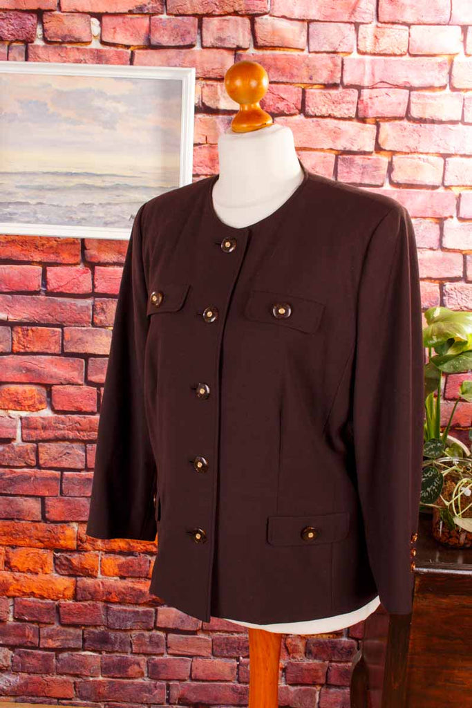 Vintage Wolle Blazer braun