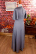 70s Boho Maxikleid silbergrau