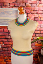 60s Stricktop gelb Ringel