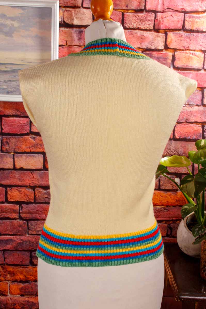 60s Stricktop gelb Ringel