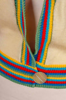60s Strickjacke gelb Ringel