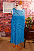 Plisseekleid blau Punkte