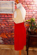 60s Abendkleid rot Samt