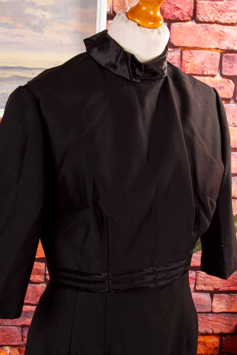 60s Wollkleid + Bolero schwarz