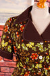 70s Schlager Bluse Jacke braun Blumen
