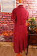40s Viskosekleid weinrot Millefleur