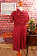 40s Viskosekleid weinrot Millefleur