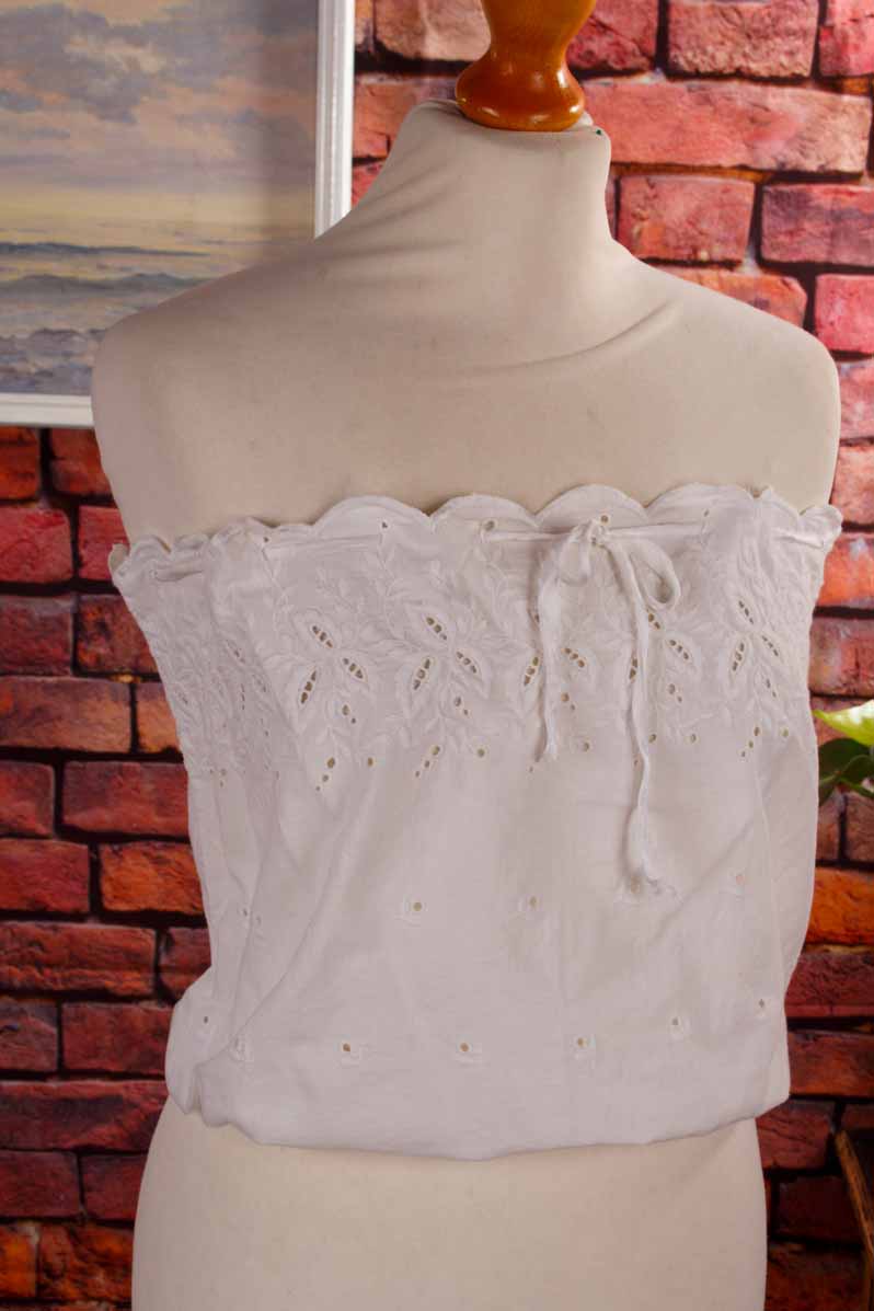 Hippie Bluse weiß Spitze