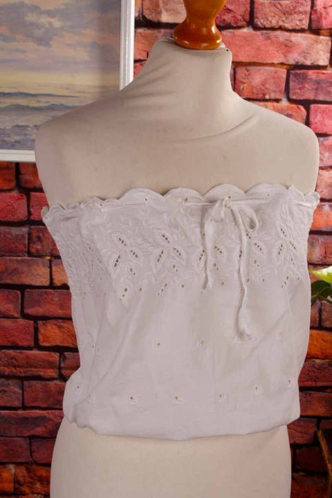 Hippie Bluse weiß Spitze