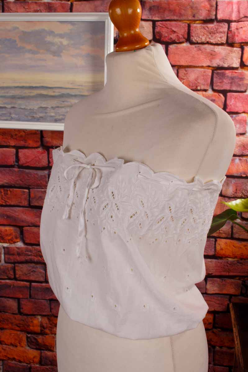 Hippie Bluse weiß Spitze