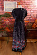 70s Maxikleid schwarz bunt schmal