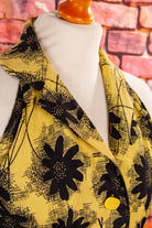 50er Sommerkleid gelb Blumen