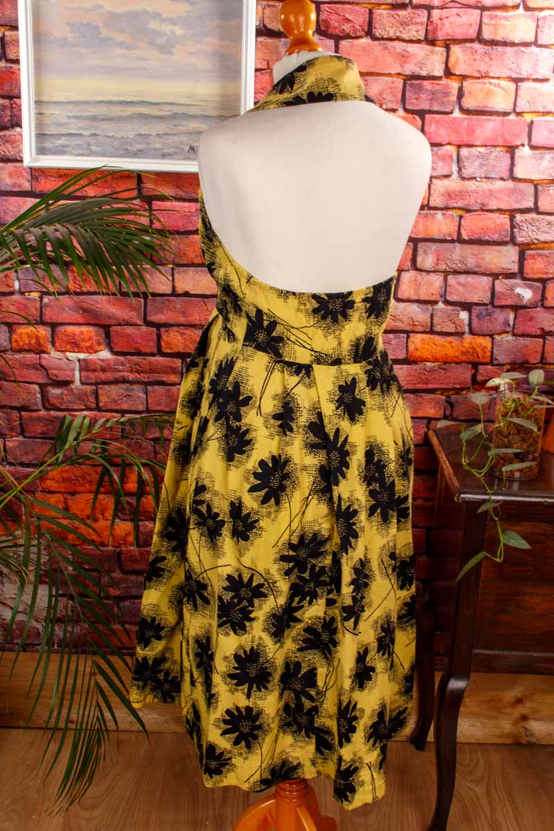 50er Sommerkleid gelb Blumen