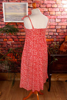 Vintage Umstandskleid rot Blumen