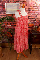 Vintage Umstandskleid rot Blumen