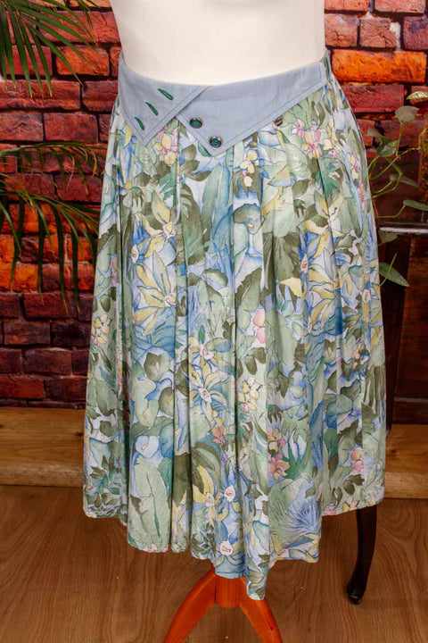 Stiefelrock blau Blumen